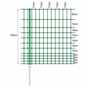 Kippennet groen 105 cm 50m enkele pen 
