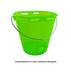 Kalverdrinkemmer Gewa kunststof - transparant - groen