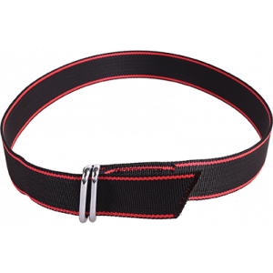 Koehalsband zwart rood met knelgesp 130 cm