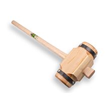Sleg van rond hout met ovale Atlas steel 100 cm