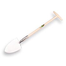 Boskoopse gesmede spade met steel en 25 cm brede hilt