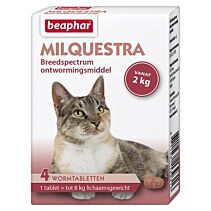 Milquestra wormtabletten kat groot 4 tabl.
