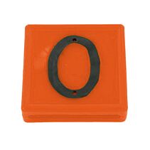 Kokernummerblokje Oranje/Zwart no. 0