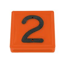 Kokernummerblokje Oranje/Zwart no. 2