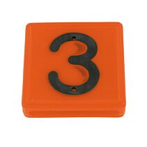 Kokernummerblokje Oranje/Zwart no. 3