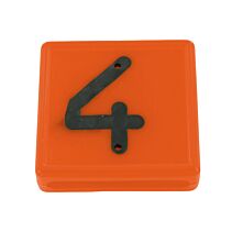 Kokernummerblokje Oranje/Zwart no. 4