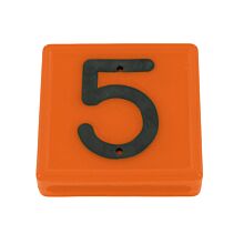 Kokernummerblokje Oranje/Zwart no. 5