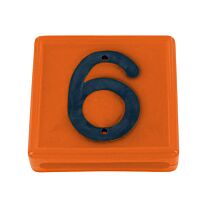 Kokernummerblokje Oranje/Zwart no. 6/9