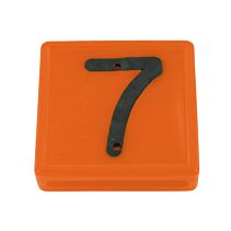 Kokernummerblokje Oranje/Zwart no. 7