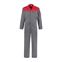 Overall drukknoppen 100% Katoen - Grijs/Rood